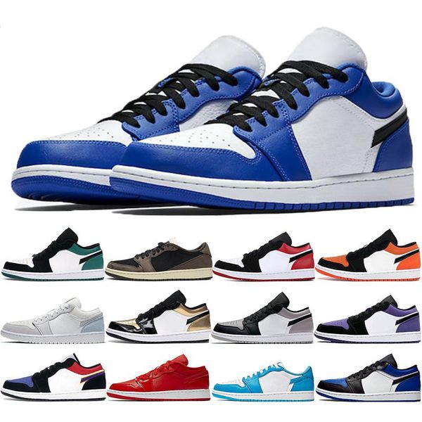 

jumpman 1 1s низкая мужская баскетбольная обувь royal unc 1s black cyber ​​shattered backboard multicolour gold toe мужчины женщины спортивн