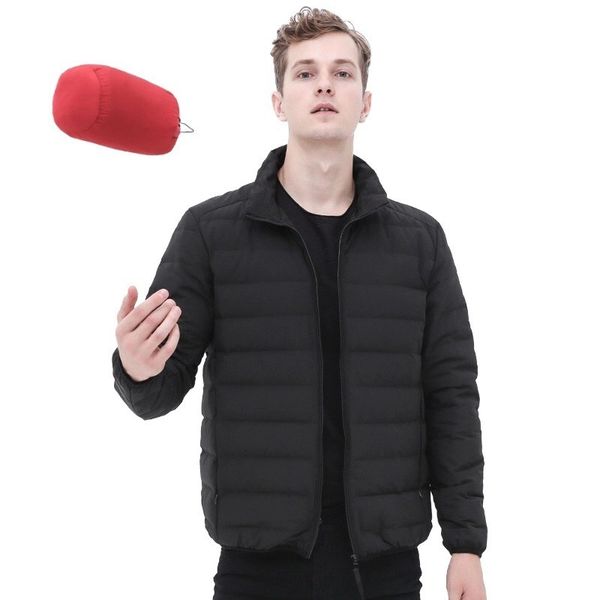 

autumn and 2020 new lightweight down jacket men's stand collar short youth winter wear large casual coat, Black;brown