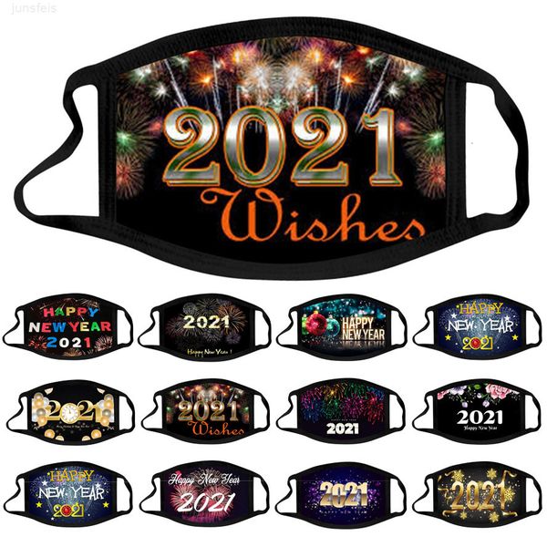 

2021 masks face cotton mouth designer mask men women washable happy new year dustproof haze facemask