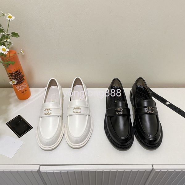 

dress shoes spring and autumn small fragrant women's shoes lefu british style leather with thick heels, Black