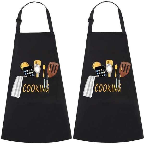 

aprons 2pc parent the family kitchen lovely print apron sleeveless home cleaning tools#t2