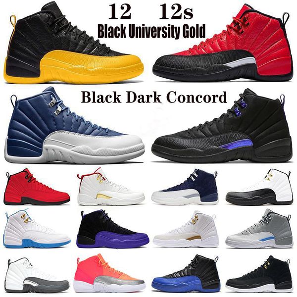 

jumpman 12 black university gold 12s mens basketball shoes indigo reverse flu game dark concord taxi cyn platform trainers sports sneakers