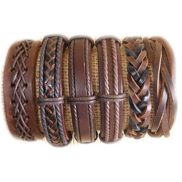 

mix bracelet handmade 4 styles leather sets/24 pcs cuff wristband bangle men's women's jewelry gift dp3