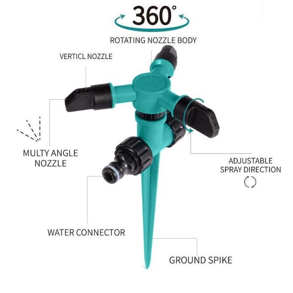 

watering equipments lawn sprinkler automatic 360 degree rotating garden water sprinklers irrigation d90516
