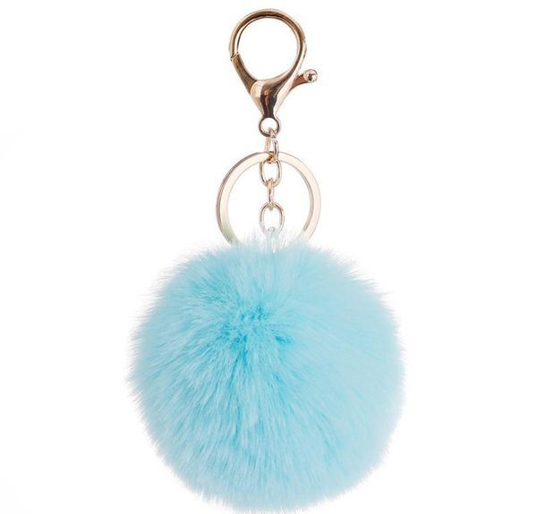

8cm imitate rabbit fur ball keychain pom pom car handbag keychains decoration fluffy faux rabbit fur key ring bag a jllfqj dh_garden, Silver