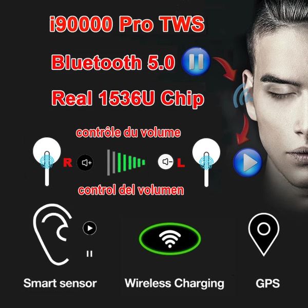 

new i90000 pro tws volume control арье 2 беспроводные наушники bluetooth 5.0 наушники 8d super bass наушники с беспроводной зарядки