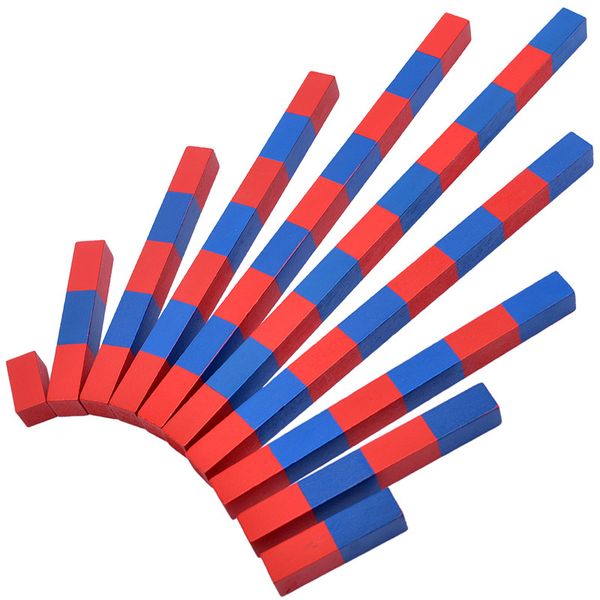 

montessori maths wooden sticks toys early learning red and blue sticks 2021 selling educational toys gift of the child