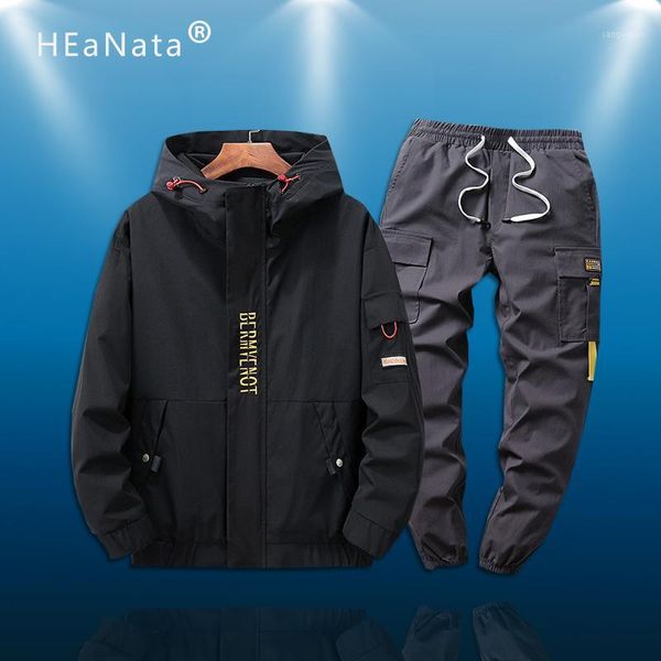 

gym clothing men's sport sets fashion hoodies training set tracksuits gyms jacket+pants casual outwear suits sportswear l-9xl1, White;black