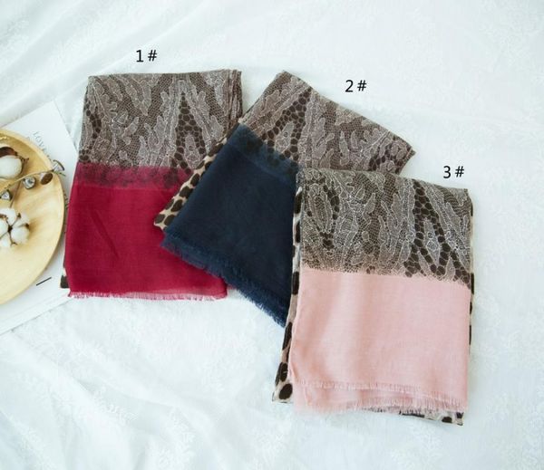 

2021 beautiful leopard lace print fringe scarves shawls beautiful trend leopard wrap scarf hijab muffler ing, Blue;gray