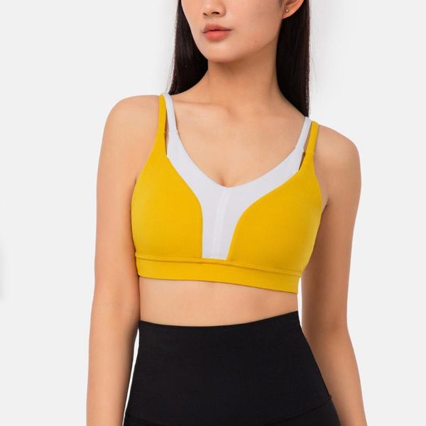 

yoga outfits fake two piece sports bra exercise workout crop push up energy seamless running clothing gym bras for women1, White;red