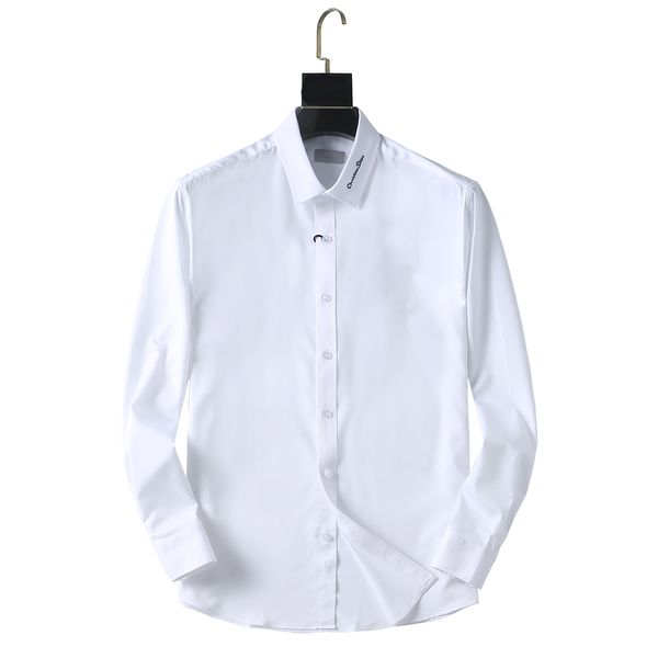 

2022 luxury designer men's shirts fashion casual business social and cocktail shirt brand spring autumn slimming the most fashionable c, White;black