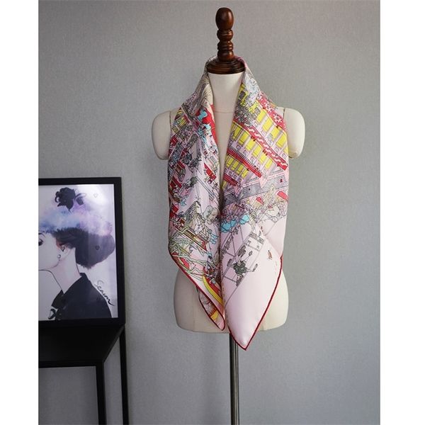 

sep new 100% silk scarf head scarves women large square silk shawl wraps 35 y201007, Blue;gray