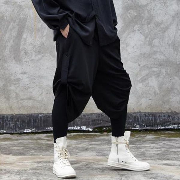 

men's pants summer fashion casual pants baggy wear wide-leg men's shorts hip-hop black yamamoto trend