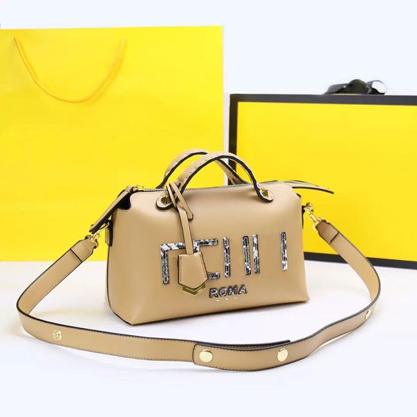 

boston shoulder bags women crossbody bag leather material letters with decoration casual style design handbag size 28cm*12cm*17cm