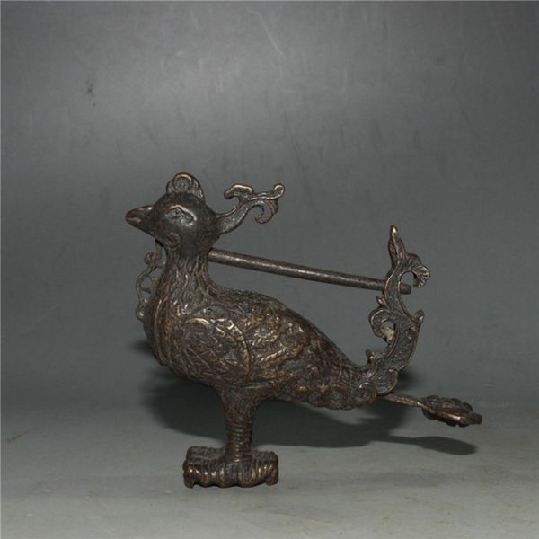 

antique brass bronze tibet bird birds status old lock decoration chinese pattern code lock vintage