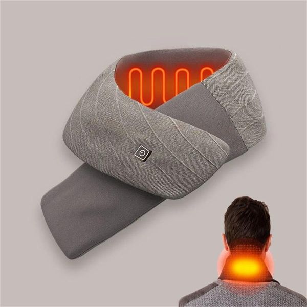 

cycling caps & masks 2021 winter electric heating scarf 3 gear adjustable cotton warm usb charging men and women couple neck guard heated, Black