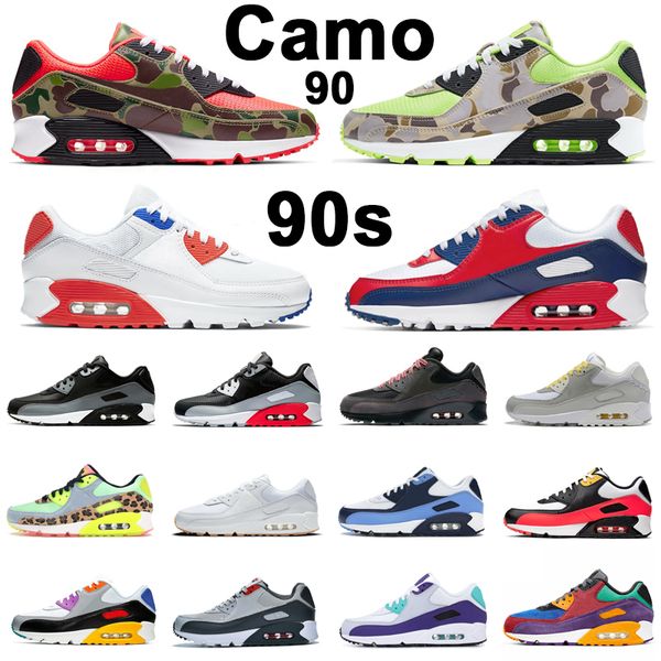

90 90s running shoes men women usa camo green orange cool grey mixtape white black infrared unc viotech purple men outdoor sports sneakers