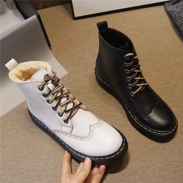 

autumn winter fashion versatile short boots thick-soled heightened motorcycle boots hand-made plus velvet ankle size 33-431, Black