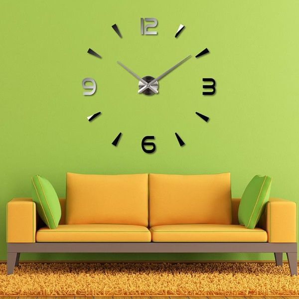 

wall clocks 2021 clock watch 3d diy acrylic mirror stickers home decoration living room quartz needle silent motion dropship