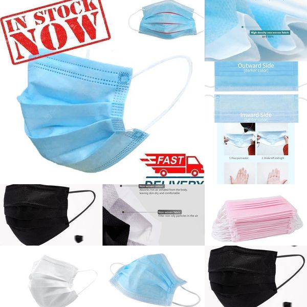 

3 mascherine 50factory disposable masks mascarillas non earloops layer meltblown filter salon face 2w4q