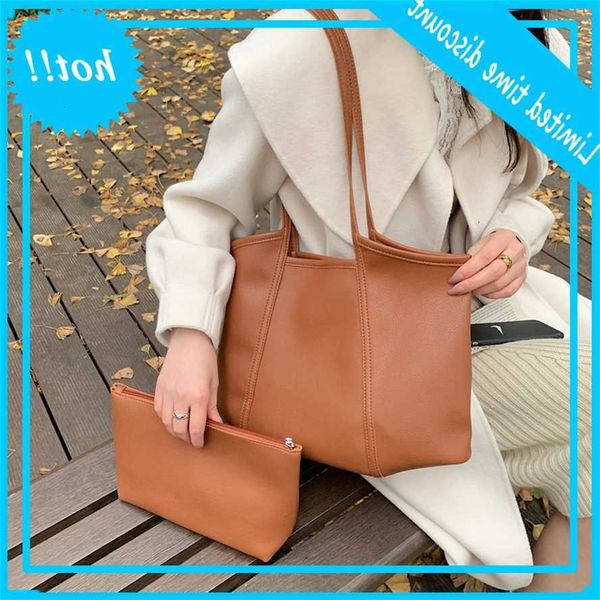 

capacity pu leather 2pcs 2021 new fashion shoulder bags designer trending large women's handbags