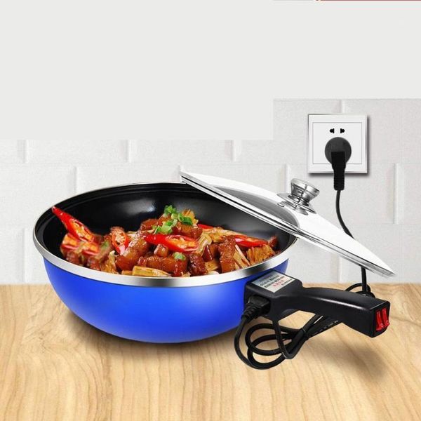 

electric skillets 220v cooking wok multifunctional smokeless non-stick stir-frying pot machine eu/au/uk/us1