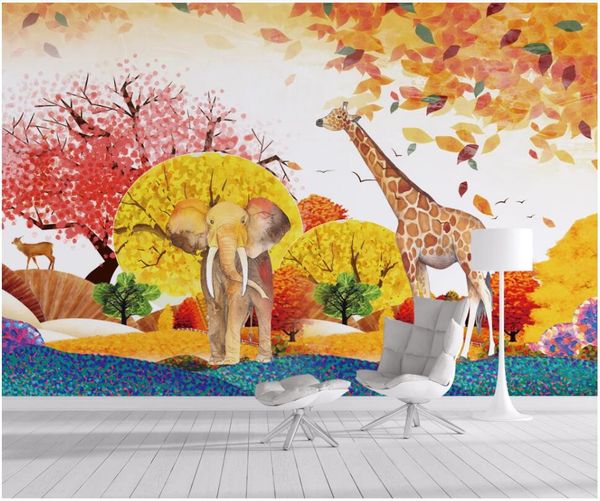 

3d wallpaper custom p mural hand drawn cartoon forest animal children's room home decor 3d wall murals wallpaper for walls 3 d