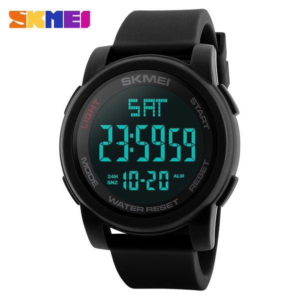 

skmei brand men's watches led digital watch men wrist watch black alarm 50m waterproof sport watches for men relogio masculino 201119, Slivery;brown