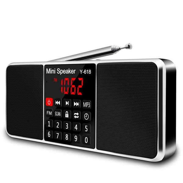 

multifunction digital fm radio media speaker mp3 music player support tf card usb drive with led screen display and timer functi