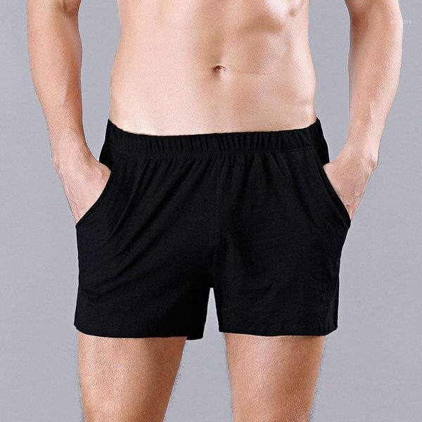 

underpants casual men underwear cotton boxers shorts solid pocket mid-rise pouch man's arrow pants cueca masculina -xxl1, Black;white