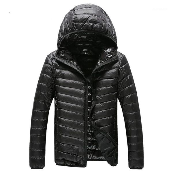 

men's down & parkas 2021 high-end warm fashion for men feather hooded jacket pure color boutique mens coat thin light jackets1, Black