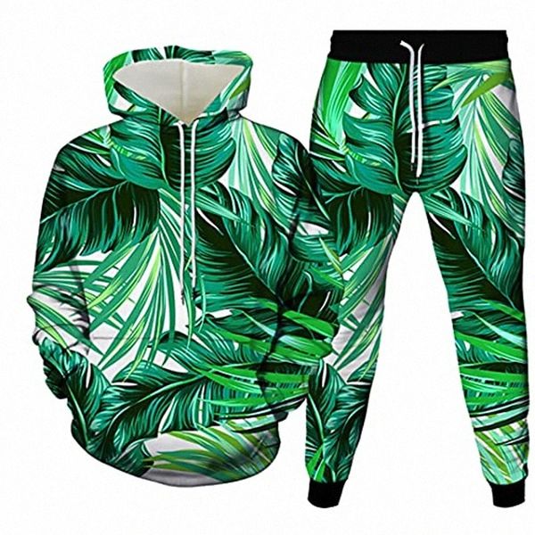 

flower plant leaf cactus 3d printing men sports suit long sleeve hoodie pants 2 piece suit 2 s j9tu#, Gray