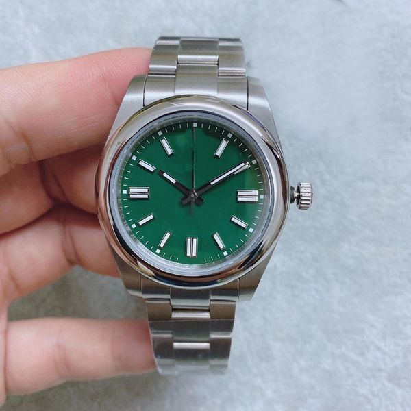 

36mm new style u1 automatic 1646 movement green dial men watch 316 stainless band, Slivery;brown