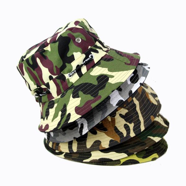 

camo bucket hats new men outdoor military boonie fisherman hat cotton easy fishing cap bucket caps bob chapeau crocodile, Blue;gray