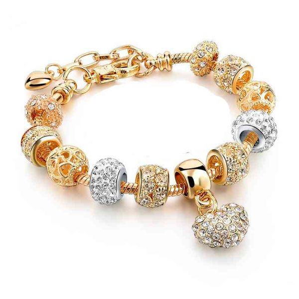 Accessori: Bracciale Full Diamond Love Kc con osso di serpente dorato, da donna, da uomo, placcato in oro, alla moda fai da te