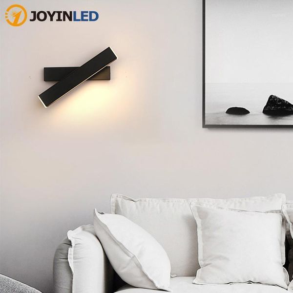 

black white color 350 degree rotatable wall lamp 5w 10w 15w ac90-260v wall sconce decoration for study bedroom night lighting1