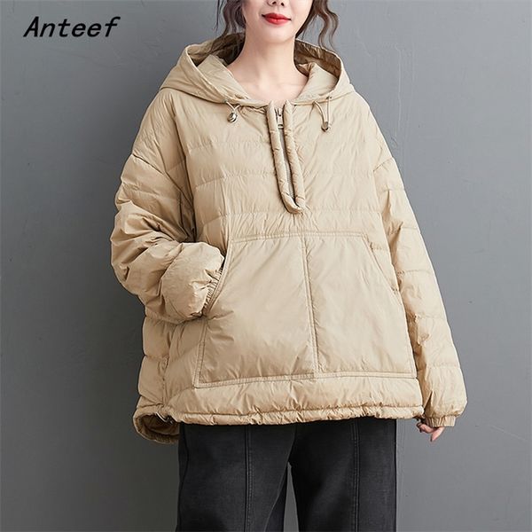

plus size oversized cotton hooded casual loose autumn winter woman jacket 2021 coat clothes women outerwear 201212, Black