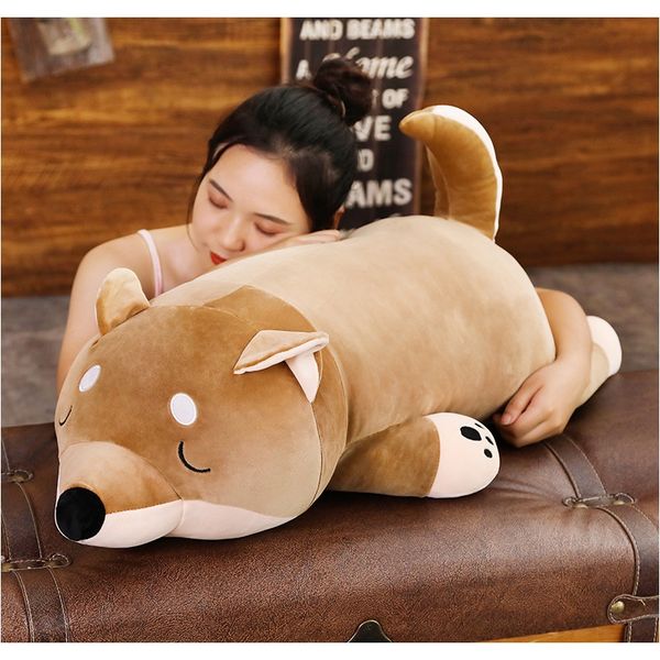 

plush shiba inu игрушка 60 см 80 см 100см коричневая собака плюшевый бросок подушка подушка чучела животное мягкая кукла детские игрушки f s