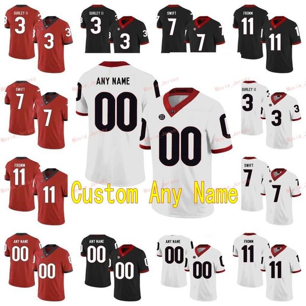 

stitched custom 7 d'andre swift 8 green 98 rodrigo blankenship georgia bulldogs college men women youth jersey, Black
