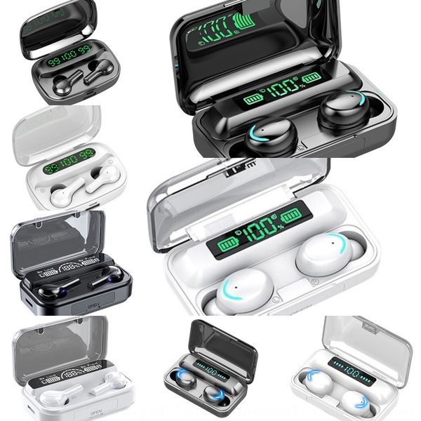 

utn0 earpieces f9-9 tws true stereo led display bluetooth headphone waterproofwireless earbuds noise cancelling vitog