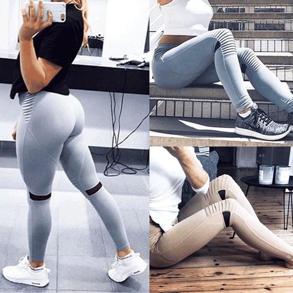 

yoga outfits pants women sports wear fitness leggins sport slim trousers workout leggings tights jogging femme, White;red