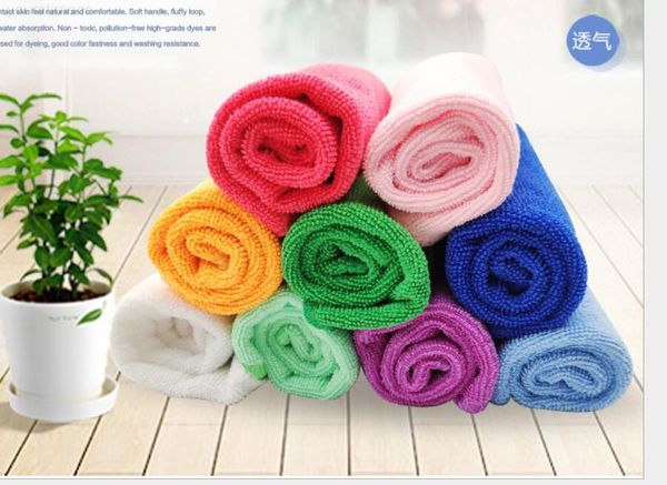 

30*30cm car wash towels microfiber colorful superfine fiber towel multifunctional kitchen cleaning water ju0538