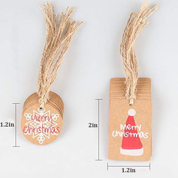 

factorytr1cornaments tag 100pcs/lot happy merry christmas paper kraft decorations for home party faovrs xmas trees decor