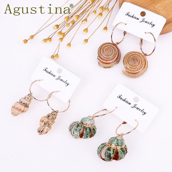 

agustina women fashion shell earrings girls drop earrings green punk long korean small earring bohemian earing star men, Silver