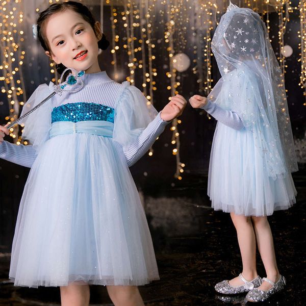 

2020 september new yise girls' autumn ice and snow qiyuan sequin dream princs children's drs p030v7ca, Red;yellow