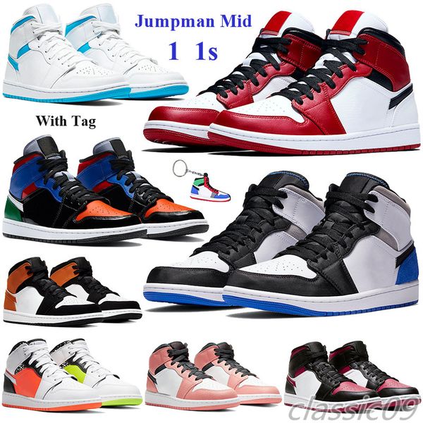 

keychain 1 1s jumpman mid chicago 2020 men women basketball shoes se white black red mid alternate red yellow multi patent train