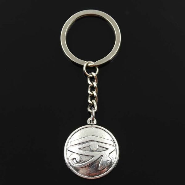 

fashion 3cm key ring metal key chain keychain jewelry antique bronze silver color plated eye of horus 30x27mm pendant