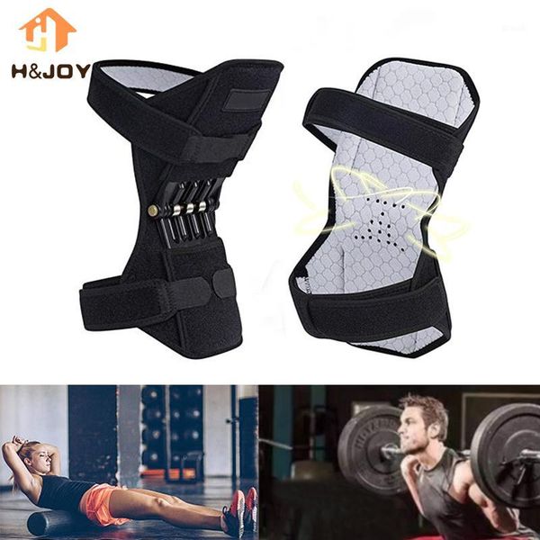 

elbow and knee pads joint support pad leg brace non-slip breathable lift spring force stabilizer sport protector1, Black;gray