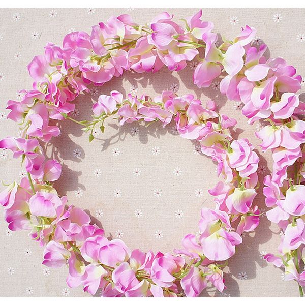 

красивая белая искусственная шелковая глистиния цветы висит поддельных гортензии свадьба гирлянда лоза плющом потолочным украшением f wmtpiq