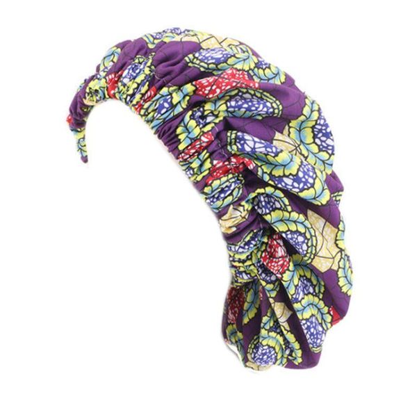 

beanie/skull caps womens extra large double layer bonnet satin lined floral night cap sleep hat b95f, Blue;gray